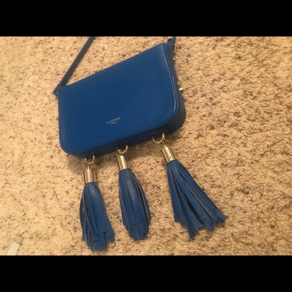COPY - Luana Blue Crossbody Bag with Tassel